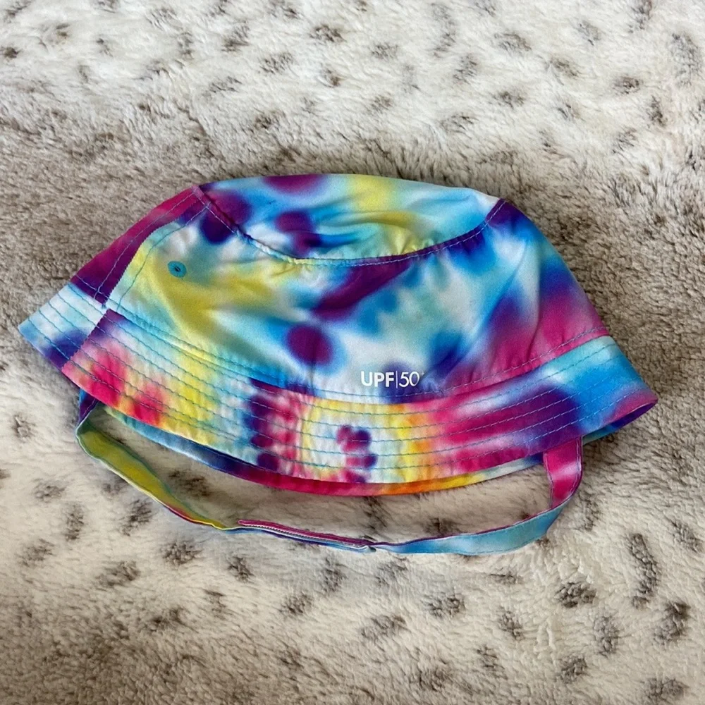 Hurley rainbow tie dye bucket hat OS infant beach tropical summer California